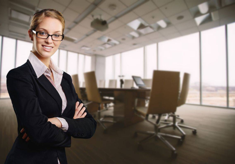Woman in office
